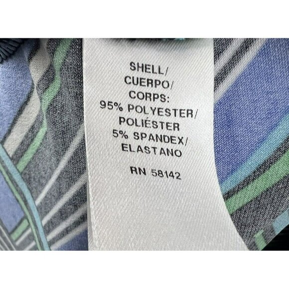 London Times Womens Dress 10 Blue Mosaic Colorful Midi Twist V Neck Short Sleeve - Picture 5 of 7